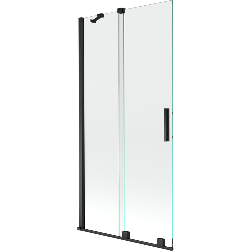 Mexen Velar 2 szárnyú toló kádparaván 95 x 150 cm, átlátszó, fekete - 896-095-000-01-70