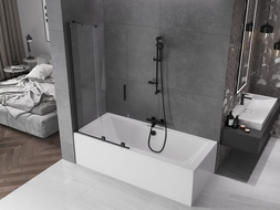 Mexen Velar paravan cadă 2-aripi culisant 95 x 150 cm, transparent, Neagră - 896-095-000-01-70