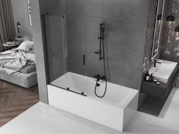 Mexen Velar paravan de baie cu 2 uși glisante 100 x 150 cm, transparent, negru - 896-100-000-01-70