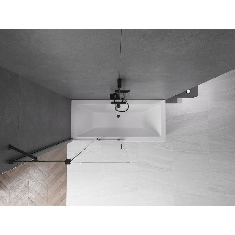 Mexen Velar kétszárnyú, 2-szárnyú zuhanyfal 100 x 150 cm, átlátszó, fekete - 896-100-000-01-70