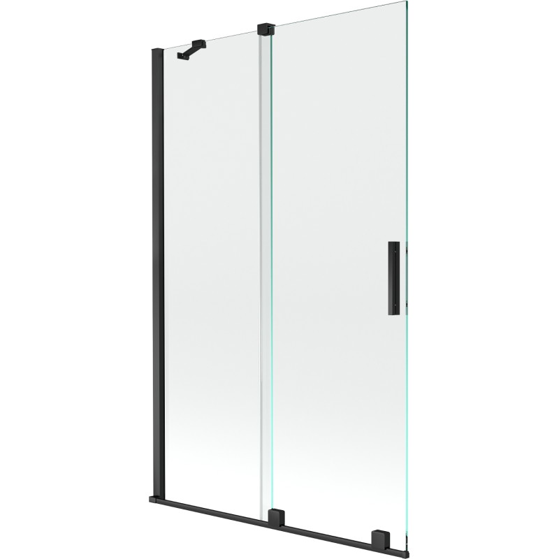 Mexen Velar 2 szárnyú, eltolható kádparaván 110 x 150 cm, átlátszó, fekete - 896-110-000-01-70