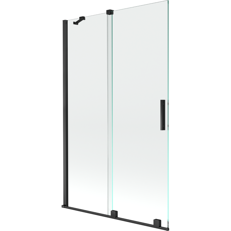 Mexen Velar paravan cadă cu două panouri glisante 110 x 150 cm, transparent, negru - 896-110-000-01-70
