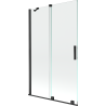 Mexen Velar paravan cadă cu două panouri glisante 110 x 150 cm, transparent, negru - 896-110-000-01-70