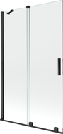 Mexen Velar paravan cadă 2-aripi culisant 110 x 150 cm, transparent, Neagră - 896-110-000-01-70