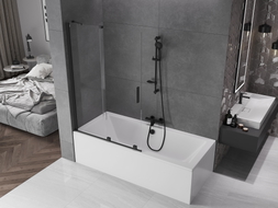 Mexen Velar paravan cadă cu 2 aripi glisante 110 x 150 cm, transparent, negru - 896-110-000-01-70