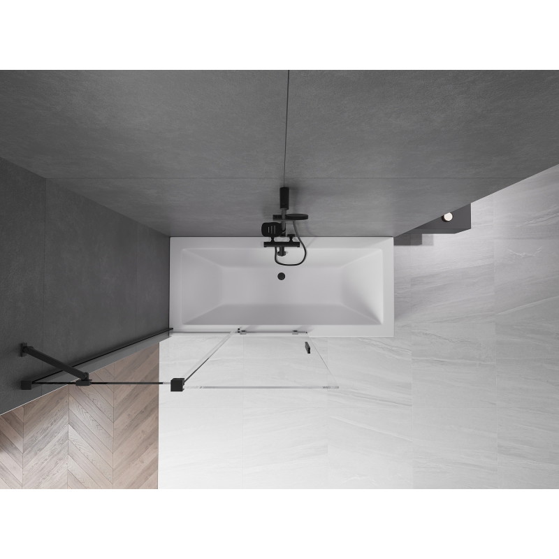 Mexen Velar paravan cadă cu 2 aripi glisante 110 x 150 cm, transparent, negru - 896-110-000-01-70