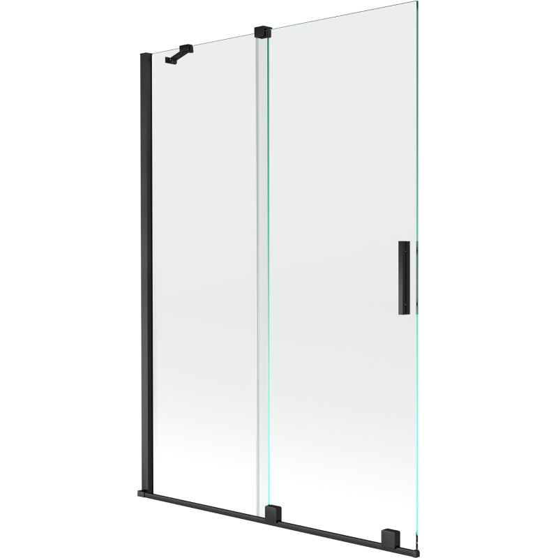 Mexen Velar 2 ajtós, eltolható kádparaván 120 x 150 cm, átlátszó, fekete - 896-120-000-01-70