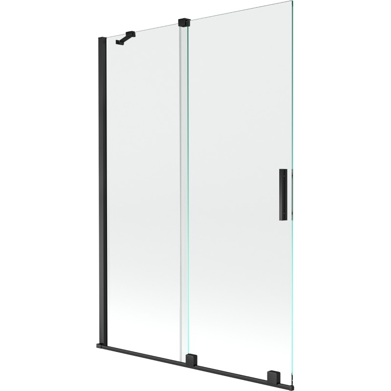 Mexen Velar 2-szárnyú, elhúzható fürdőkád paraván 120 x 150 cm, átlátszó, fekete - 896-120-000-01-70