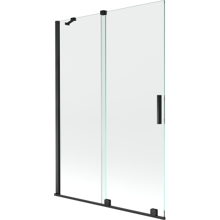 Mexen Velar 2-szárnyú, elhúzható fürdőkád paraván 120 x 150 cm, átlátszó, fekete - 896-120-000-01-70
