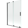 Paravan de baie culisant cu 2 uși Mexen Velar 120 x 150 cm, transparent, negru - 896-120-000-01-70