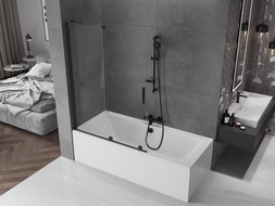 Mexen Velar paravan de duș 2-panouri glisante 120 x 150 cm, transparent, negru - 896-120-000-01-70