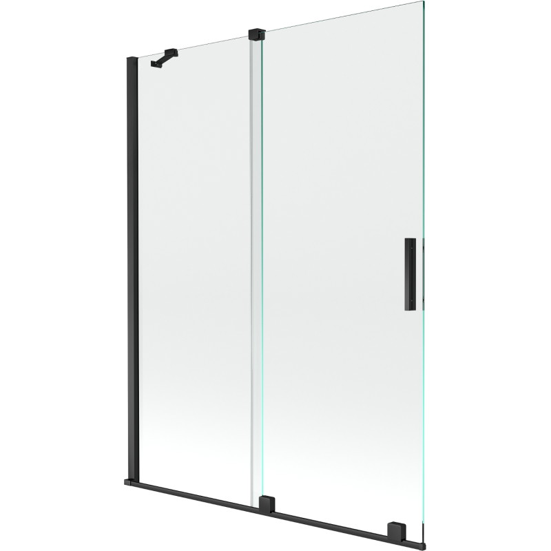 Mexen Velar paravan de cadă culisant cu 2 aripi 130 x 150 cm, transparent, negru - 896-130-000-01-70