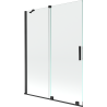Mexen Velar kétajtós toló zuhanyfal 130 x 150 cm, átlátszó, fekete - 896-130-000-01-70