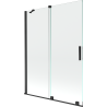 Mexen Velar paravan cadă de baie cu 2 aripi glisante 130 x 150 cm, transparent, negru - 896-130-000-01-70