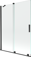 Mexen Velar paravan cadă 2-aripi culisant 130 x 150 cm, transparent, Neagră - 896-130-000-01-70