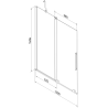 Mexen Velar paravan cadă de baie cu 2 aripi glisante 130 x 150 cm, transparent, negru - 896-130-000-01-70