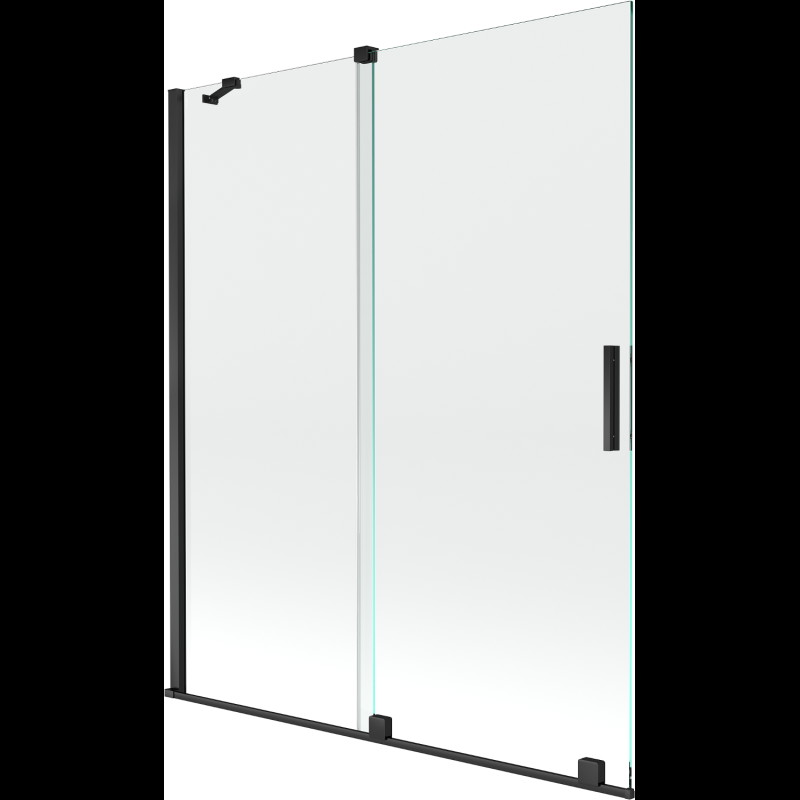 Mexen Velar paravan cadă 2-aripi culisant 140 x 150 cm, transparent, Neagră - 896-140-000-01-70