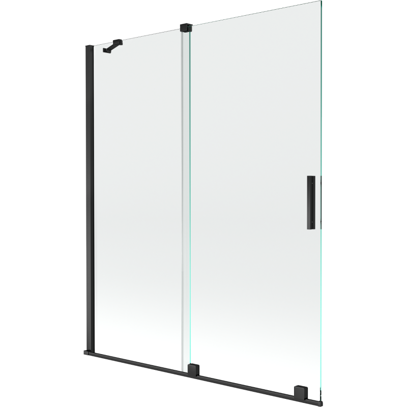 Mexen Velar paravan de cadă cu 2 canaturi culisante 140 x 150 cm, transparent, negru - 896-140-000-01-70