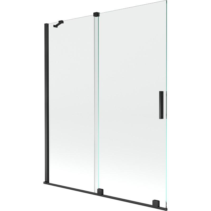 Mexen Velar perete despărțitor pentru cadă, 2 panouri glisante, 140 x 150 cm, transparent, negru - 896-140-000-01-70