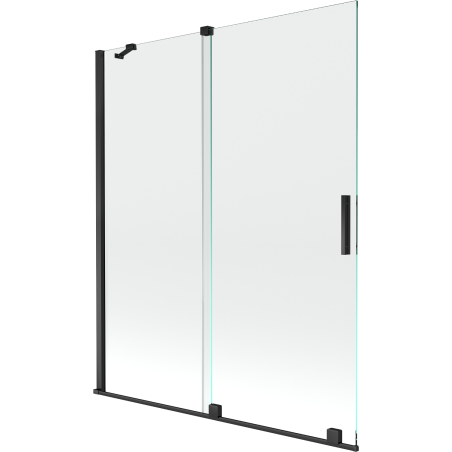 Mexen Velar 2-szárnyú tolható fürdőszobai paraván 140 x 150 cm, átlátszó, fekete - 896-140-000-01-70