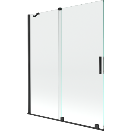 Mexen Velar paravan de cadă cu 2 canaturi culisante 140 x 150 cm, transparent, negru - 896-140-000-01-70
