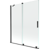 Mexen Velar kétszárnyú tolózuhanyfal 140 x 150 cm, átlátszó, fekete - 896-140-000-01-70