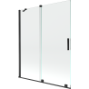 Mexen Velar paravan de cadă cu 2 canaturi culisante 140 x 150 cm, transparent, negru - 896-140-000-01-70