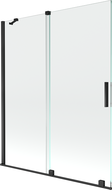 Mexen Velar paravan cadă 2-aripi culisant 140 x 150 cm, transparent, Neagră - 896-140-000-01-70