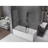 Mexen Velar paravan cadă 2-aripi culisant 140 x 150 cm, transparent, Neagră - 896-140-000-01-70