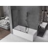 Mexen Velar paravan cadă 2-aripi culisant 140 x 150 cm, transparent, Neagră - 896-140-000-01-70