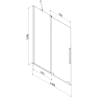 Mexen Velar paravan cadă 2-aripi culisant 140 x 150 cm, transparent, Neagră - 896-140-000-01-70