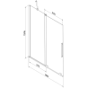 Mexen Velar paravan cadă 2-aripi culisant 80 x 150 cm, transparent, Auriu - 896-080-000-01-50