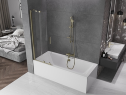 Mexen Velar paravan cadă 2-aripi culisant 70 x 150 cm, transparent, Auriu - 896-070-000-01-50