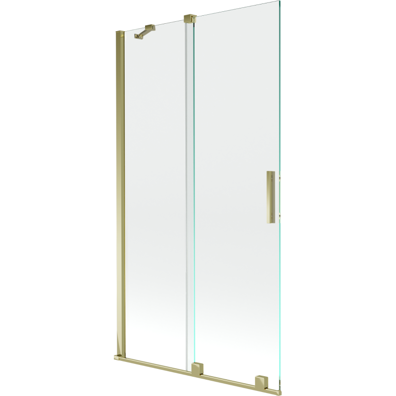 Paravan de baie Mexen Velar cu 2 aripi glisante 100 x 150 cm, transparent, auriu - 896-100-000-01-50