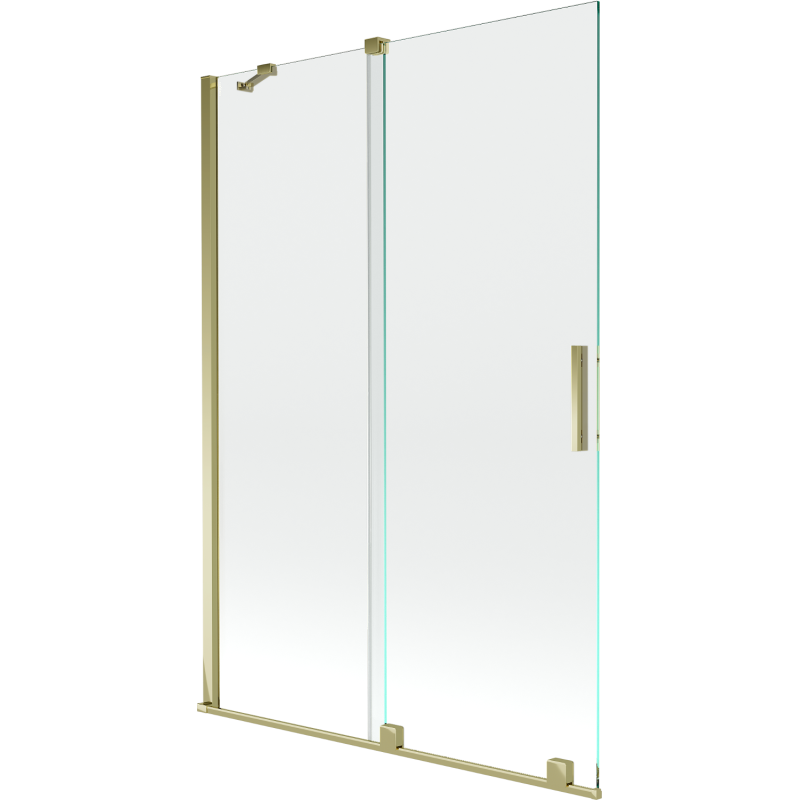 Mexen Velar kétszárnyú fürdőszobai paraván 120 x 150 cm, átlátszó, arany - 896-120-000-01-50