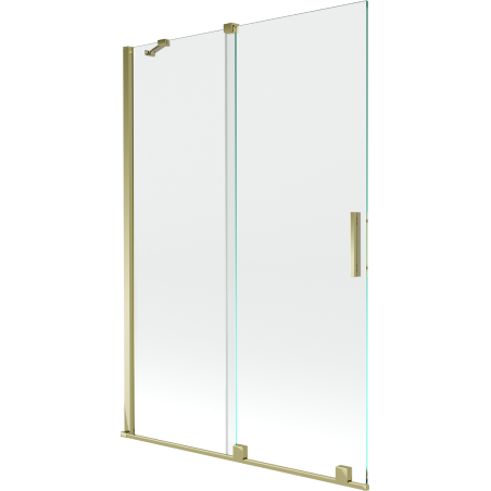 Mexen Velar 2 szárnyas kádparaván mozgatható 120 x 150 cm, Átlátszó, arany - 896-120-000-01-50