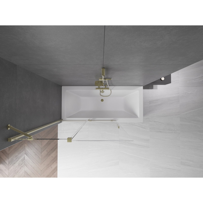 Mexen Velar paravan de baie cu 2 aripi culisante 120 x 150 cm, transparent, auriu - 896-120-000-01-50