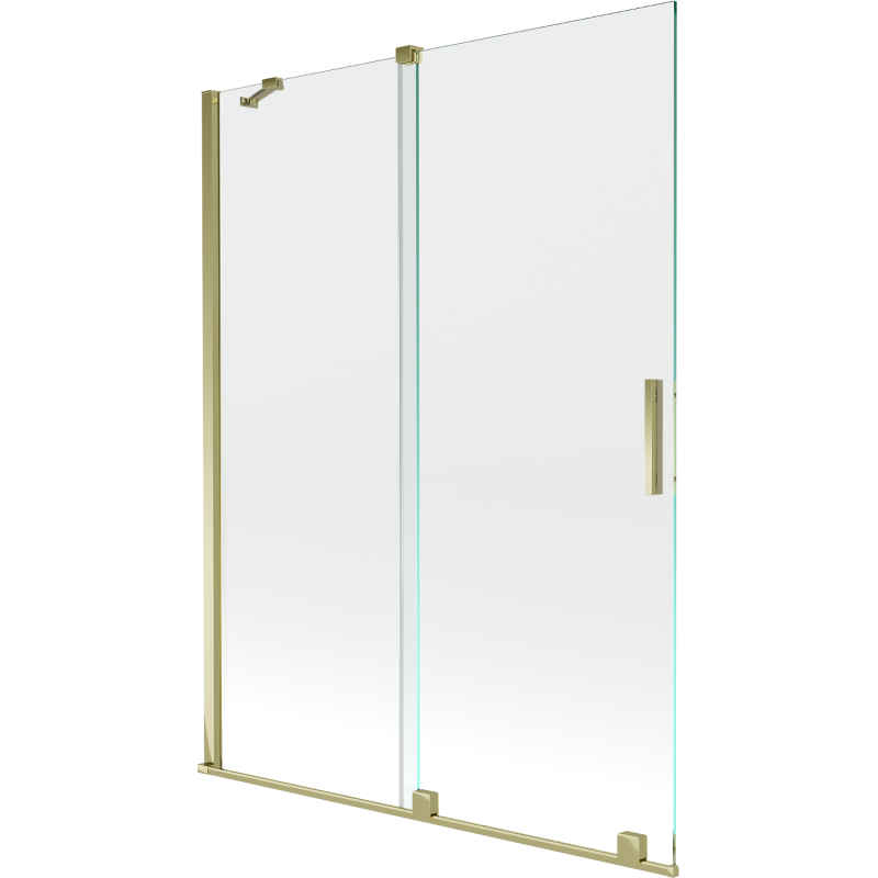 Mexen Velar paravan de duș culisant cu 2 aripi 130 x 150 cm, transparent, auriu - 896-130-000-01-50