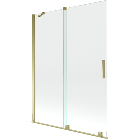 Paravan de baie Mexen Velar cu 2 uși glisante 130 x 150 cm, transparent, auriu - 896-130-000-01-50