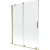 Mexen Velar 2 szárnyas kádparaván mozgatható 130 x 150 cm, Átlátszó, arany - 896-130-000-01-50