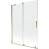 Mexen Velar paravan cadă 2-aripi culisant 130 x 150 cm, transparent, Auriu - 896-130-000-01-50