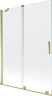 Mexen Velar paravan cadă 2-aripi culisant 130 x 150 cm, transparent, Auriu - 896-130-000-01-50