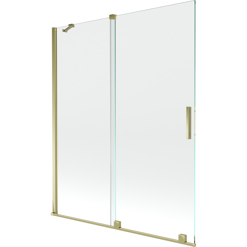 Mexen Velar 2-szárnyú elhúzható kádparaván 140 x 150 cm, átlátszó, arany - 896-140-000-01-50