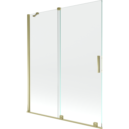 Mexen Velar 2-szárnyú, toló fürdőszobai paraván 140 x 150 cm, átlátszó, arany - 896-140-000-01-50