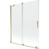 Mexen Velar paravan cadă 2-aripi culisant 140 x 150 cm, transparent, Auriu - 896-140-000-01-50