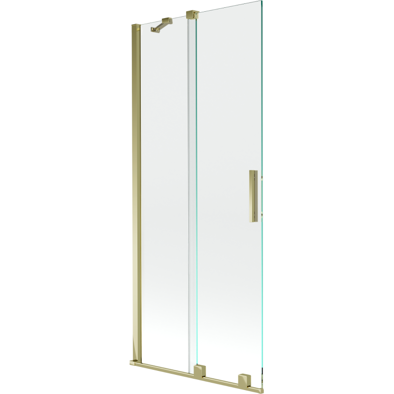 Mexen Velar paravan cadă 2-aripi culisant 80 x 150 cm, transparent, auriu cu aspect periat - 896-080-000-01-55