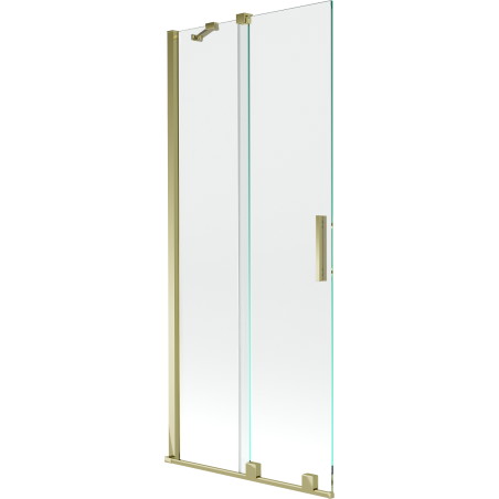 Mexen Velar paravan cadă 2-aripi culisant 80 x 150 cm, transparent, auriu cu aspect periat - 896-080-000-01-55