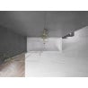 Mexen Velar paravan cadă 2-aripi culisant 80 x 150 cm, transparent, auriu cu aspect periat - 896-080-000-01-55