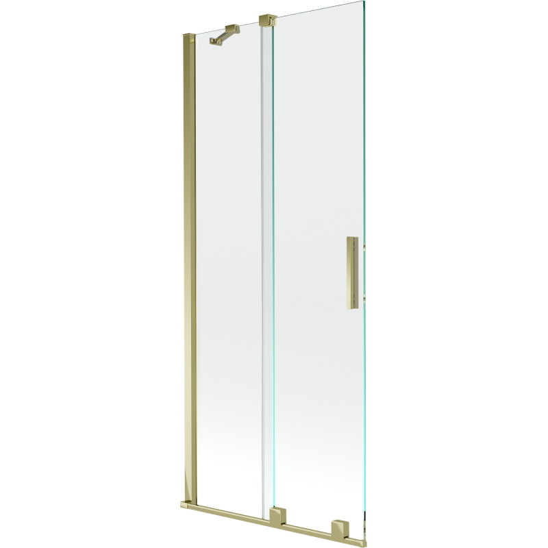 Mexen Velar paravan cadă 2-aripi culisant 85 x 150 cm, transparent, auriu cu aspect periat - 896-085-000-01-55