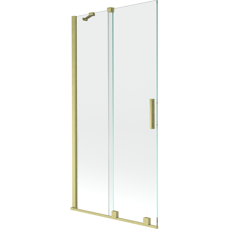 Mexen Velar paravan cadă 2-aripi culisant 90 x 150 cm, transparent, auriu cu aspect periat - 896-090-000-01-55